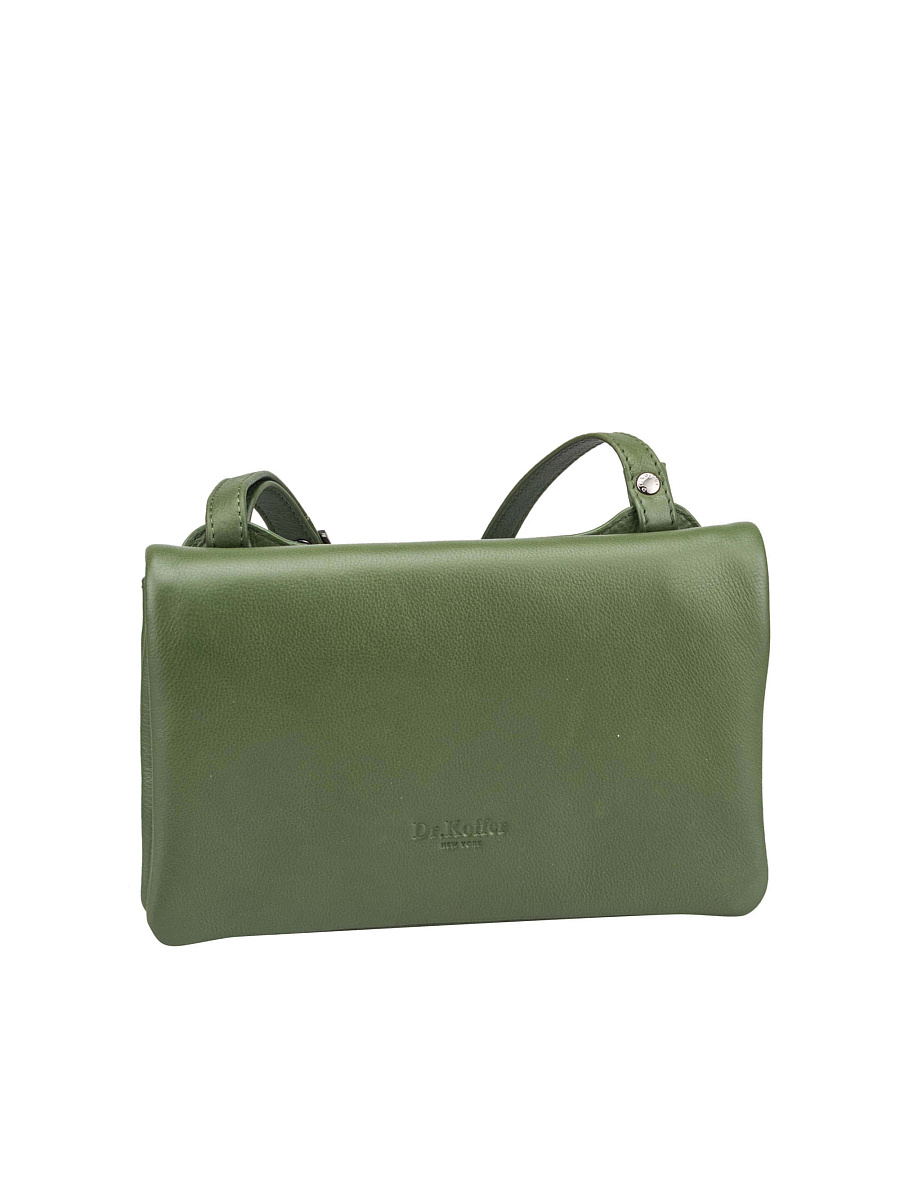 Сумка через плечо Dr.Koffer из натуральной кожи зеленая