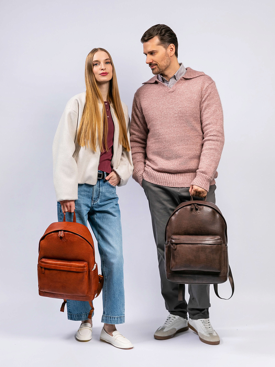 Рюкзак Dr. Koffer из натуральной кожи коричневый