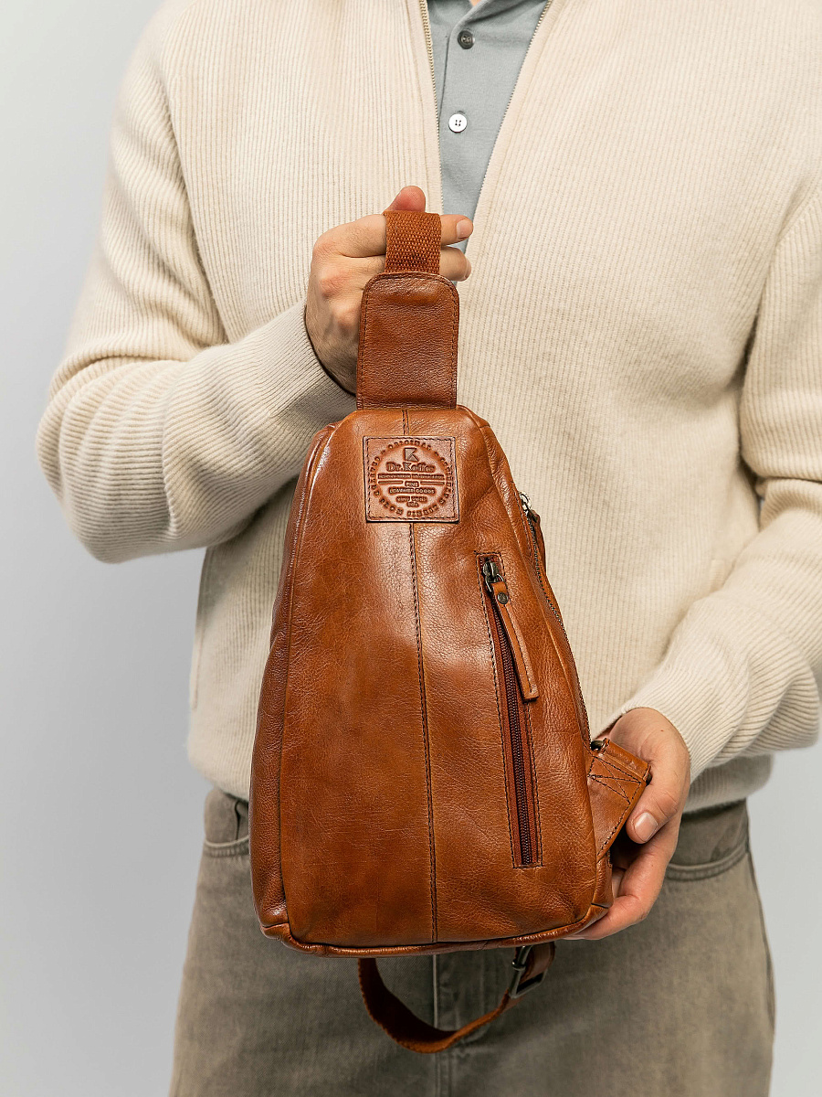 Рюкзак Dr.Koffer из натуральной кожи светло-коричневый