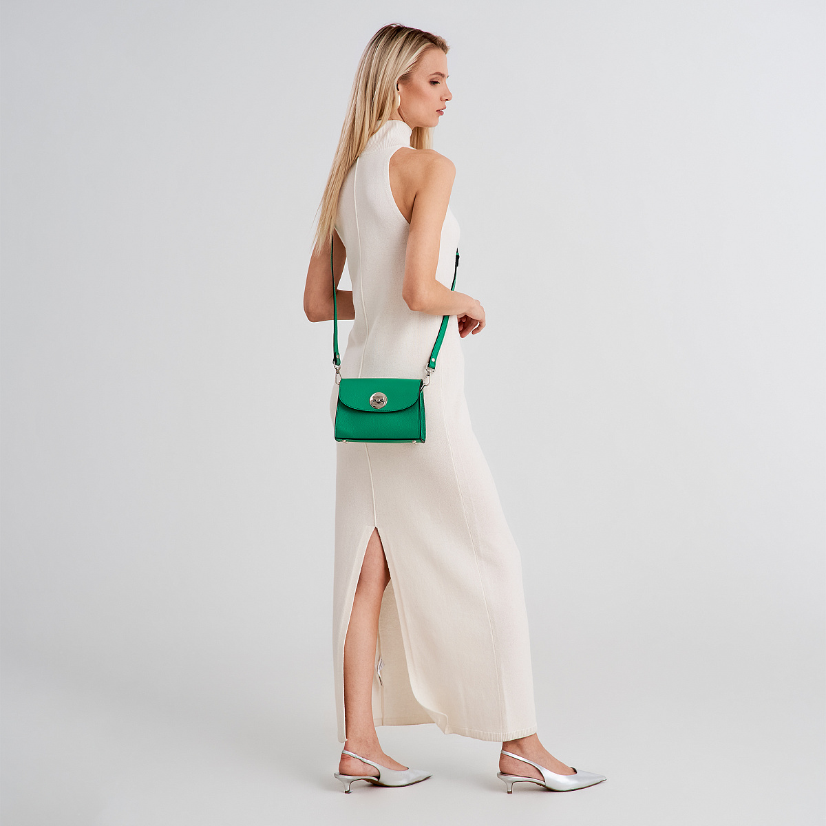 Женская сумка Dr. Koffer из натуральной кожи зеленая