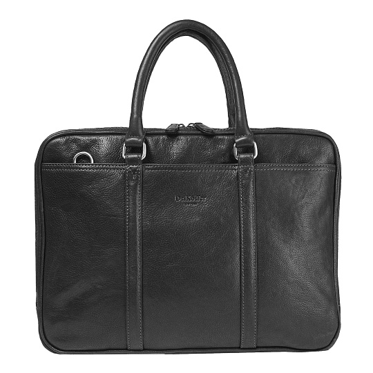 Деловая сумка Dr.Koffer из натуральной кожи черная