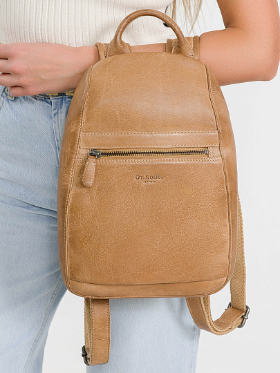 Рюкзак Dr.Koffer из натуральной кожи бежевый