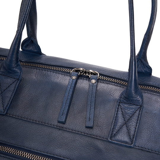 Сумка дорожная Dr.Koffer из натуральной кожи синяя