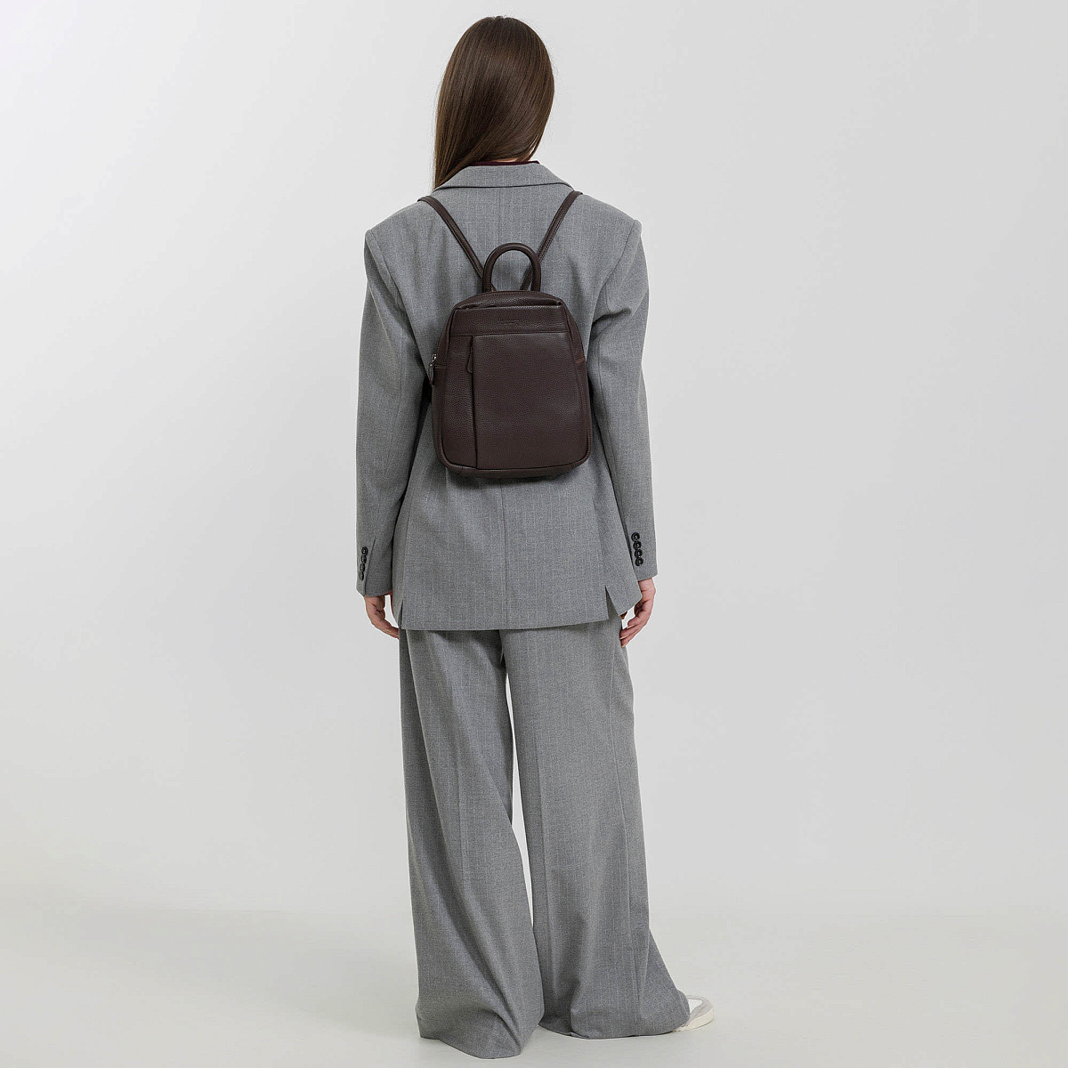 Рюкзак Dr.Koffer из натуральной кожи темно-коричневый