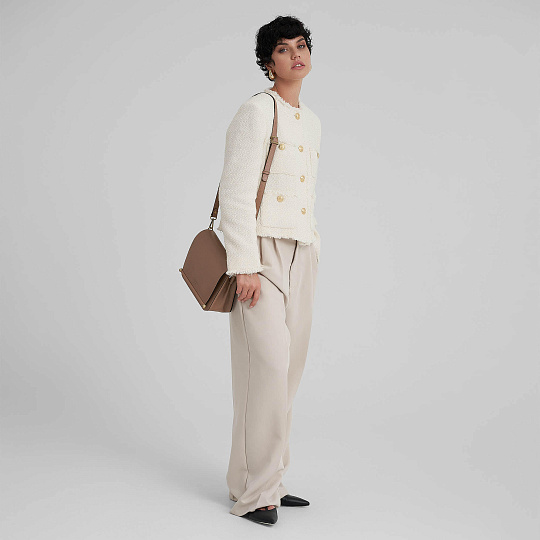 Женская сумка Dr. Koffer из натуральной кожи бежевая