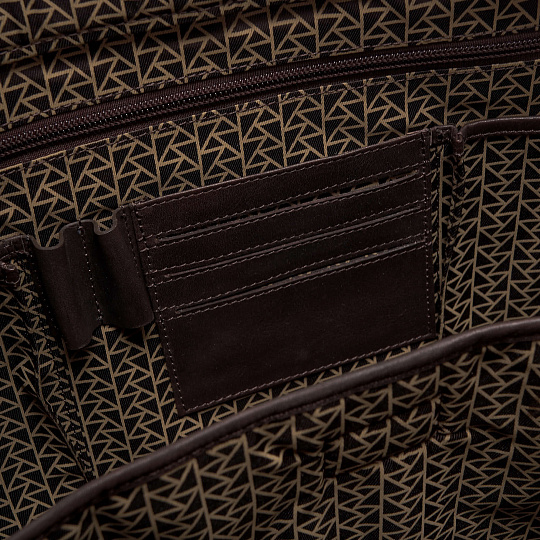 Деловая сумка Dr.Koffer из натуральной кожи темно-коричневая