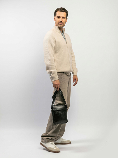 Сумка через плечо Dr.Koffer из натуральной кожи черная