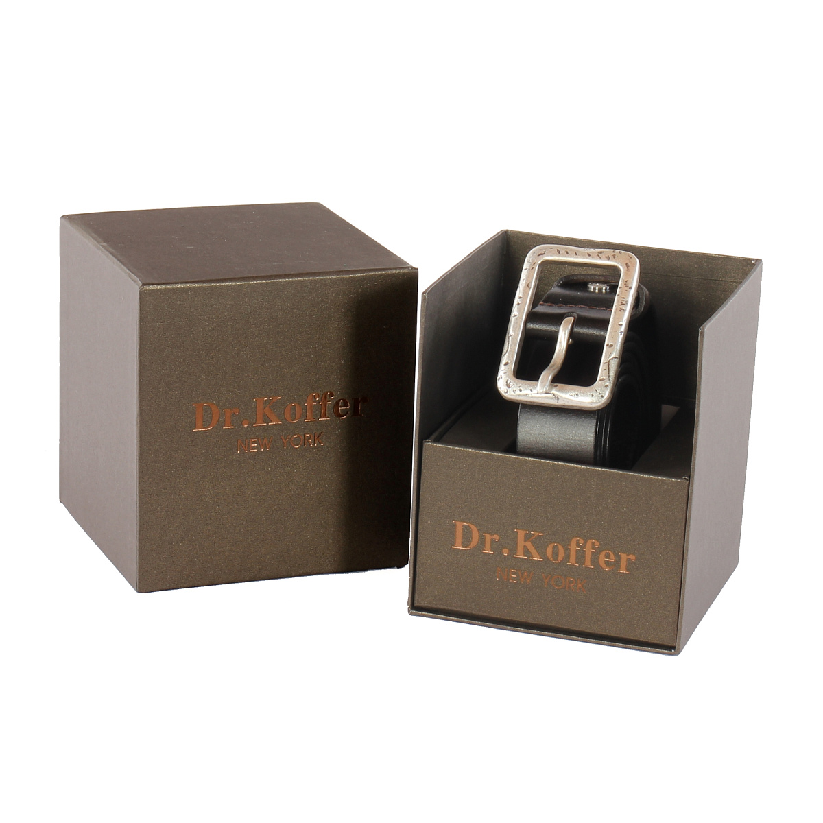 Ремень Dr. Koffer из натуральной кожи коричневый