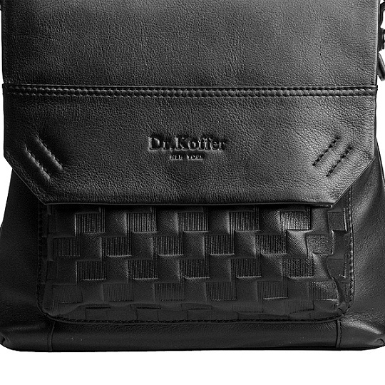 Сумка через плечо Dr.Koffer из натуральной кожи черная