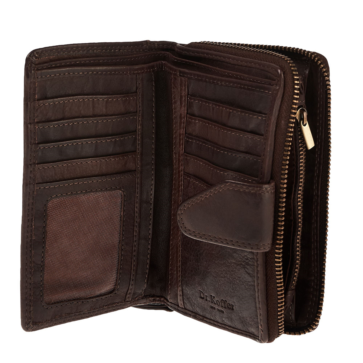 Портмоне Dr.Koffer из натуральной кожи коричневое