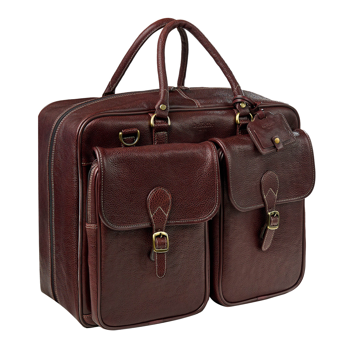 Сумка дорожная Dr.Koffer из натуральной кожи коричневая