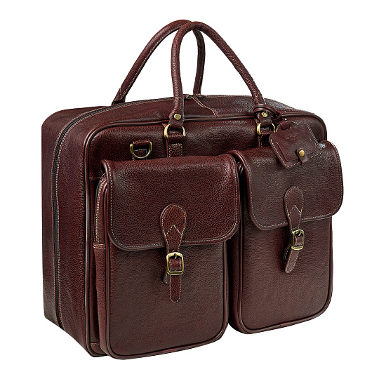 Сумка дорожная Dr.Koffer из натуральной кожи коричневая