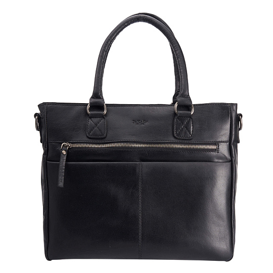 Деловая сумка Dr.Koffer из натуральной кожи черная