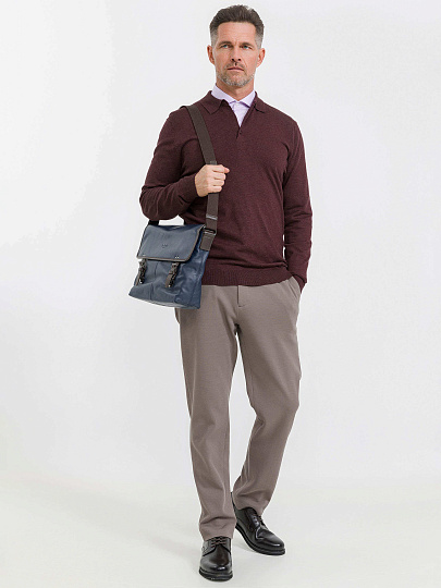 Сумка через плечо Dr.Koffer из натуральной кожи синяя