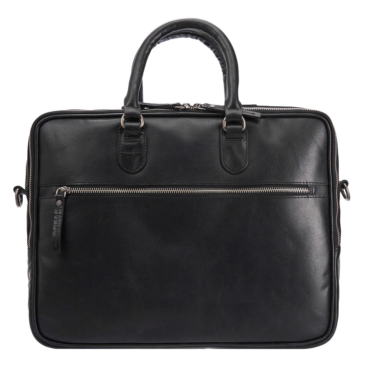 Деловая сумка Dr.Koffer из натуральной кожи черная