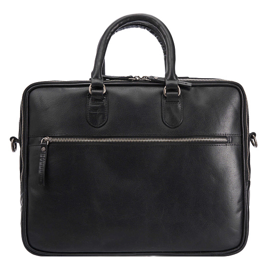 Деловая сумка Dr.Koffer из натуральной кожи черная