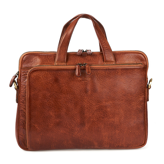 Деловая сумка Dr.Koffer из натуральной кожи коричневая