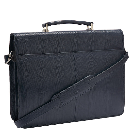 Портфель Dr.Koffer из натуральной кожи синий