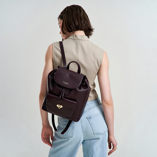 Рюкзак Dr. Koffer из натуральной кожи фиолетовый