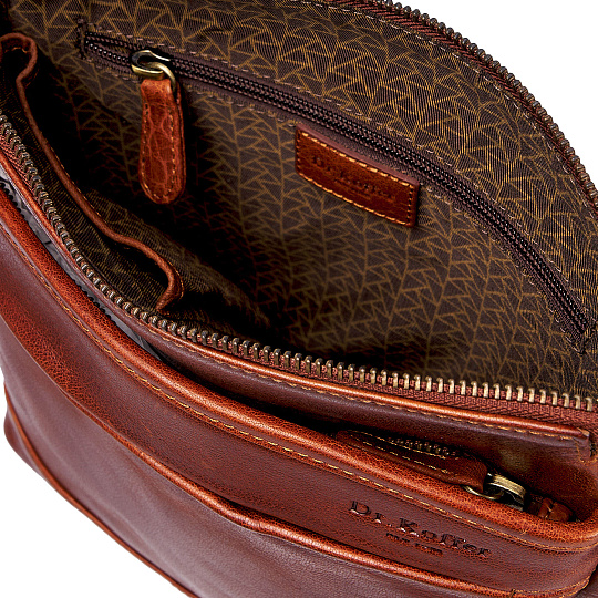 Сумка через плечо Dr.Koffer из натуральной кожи коричневая