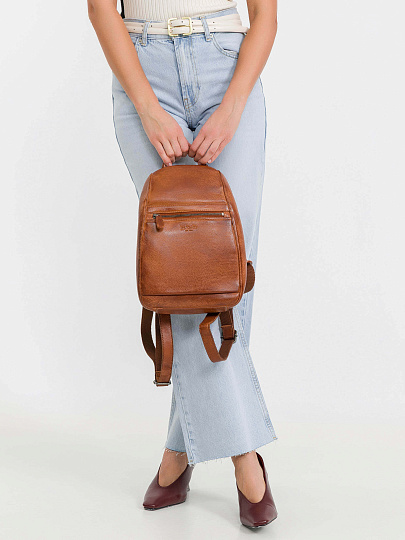 Рюкзак Dr.Koffer из натуральной кожи светло-коричневый