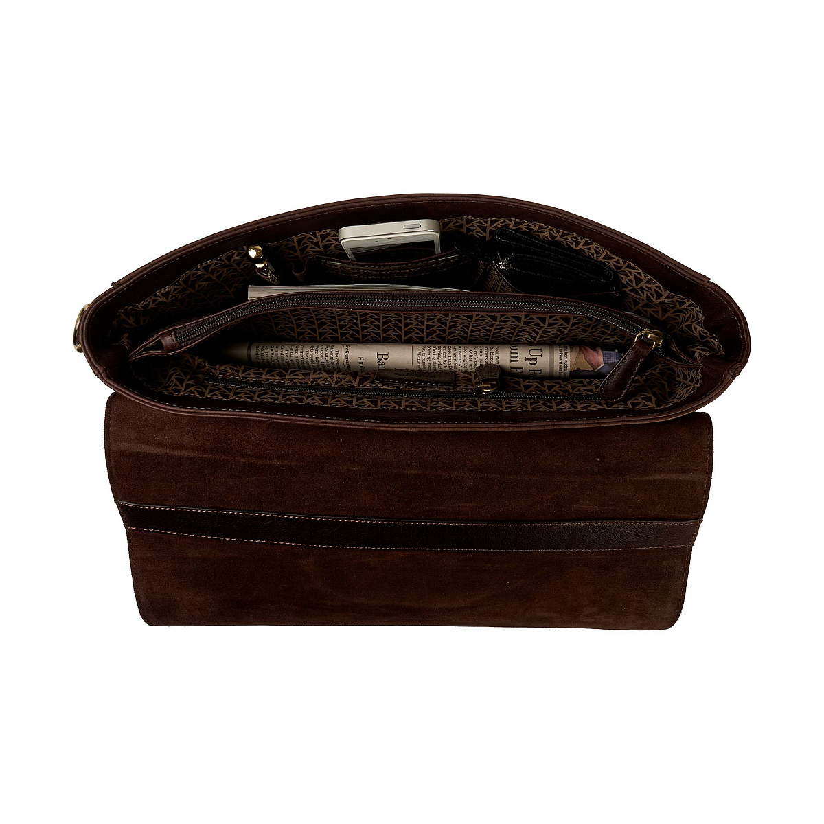 Портфель Dr.Koffer из натуральной кожи темно-коричневый