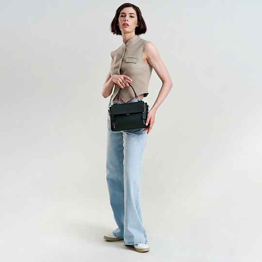 Женская сумка Dr. Koffer из натуральной кожи зеленая