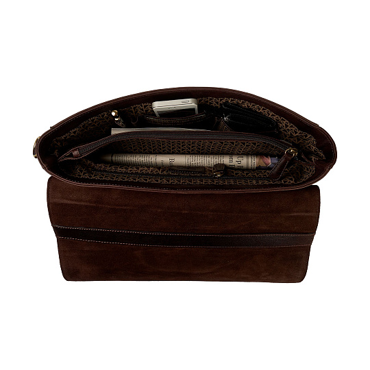 Портфель Dr.Koffer из натуральной кожи темно-коричневый