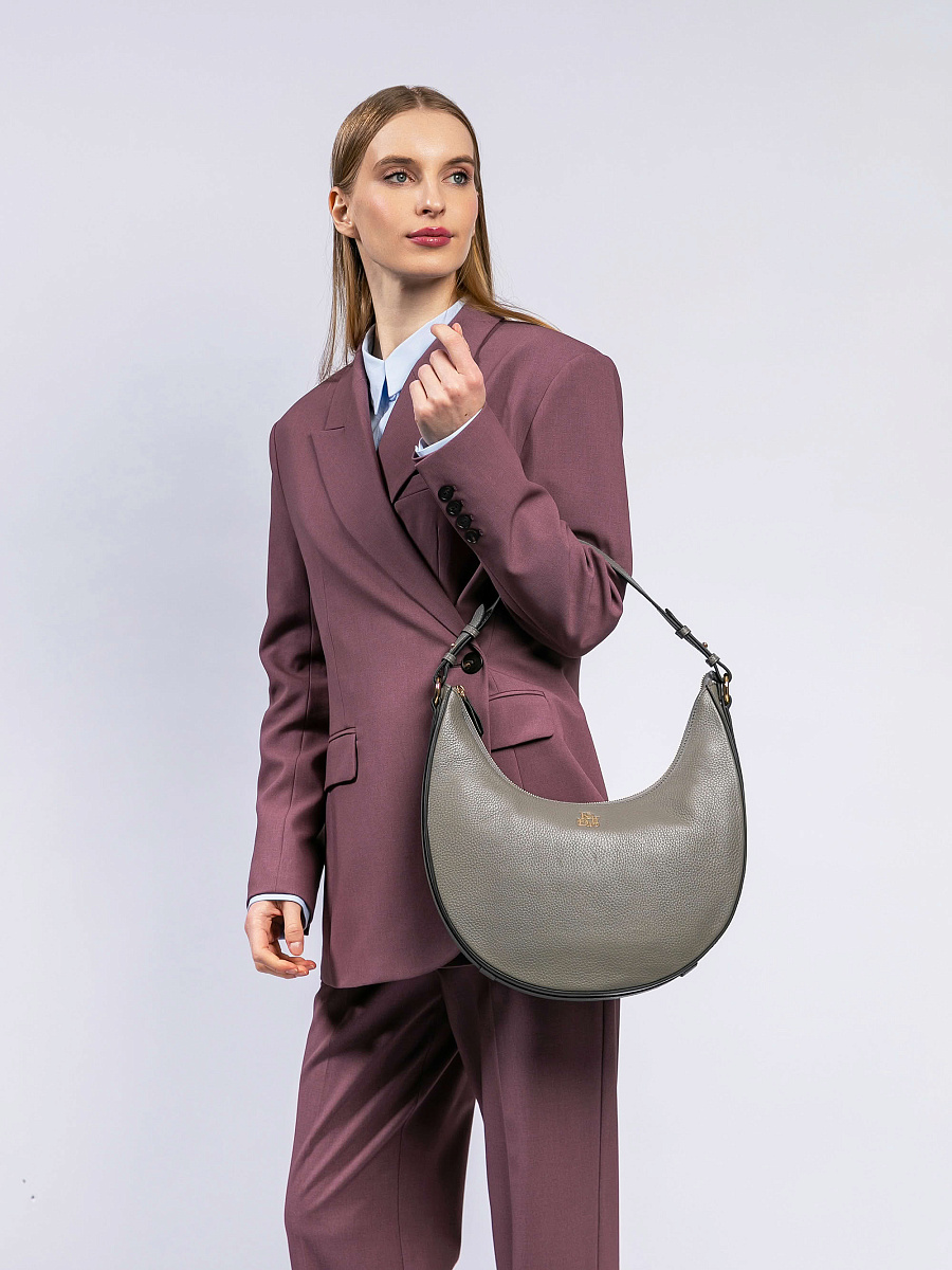 Женская сумка Dr. Koffer из натуральной кожи серая