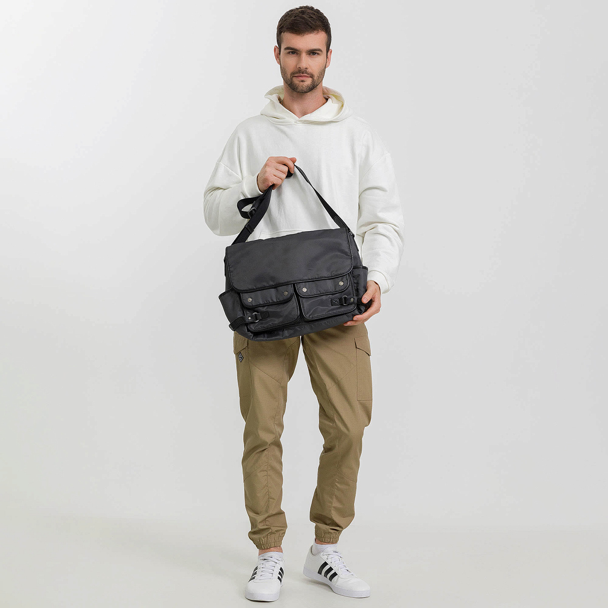 Сумка через плечо Dr.Koffer из нейлона и натуральной кожи