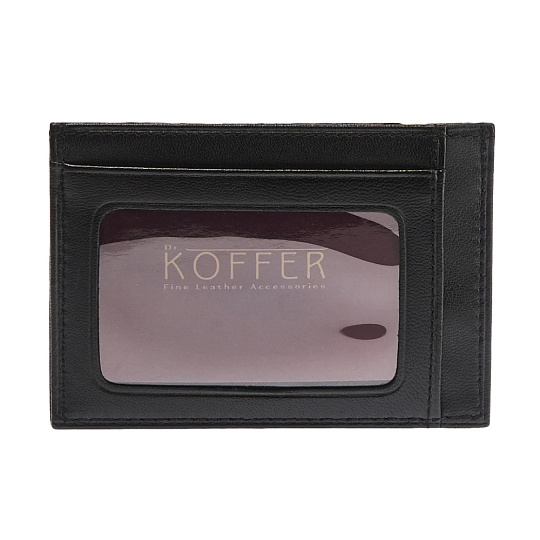 Визитница Dr.Koffer из натуральной кожи черная