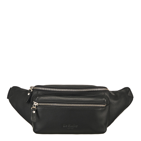 Сумка на пояс Dr. Koffer из натуральной кожи черная
