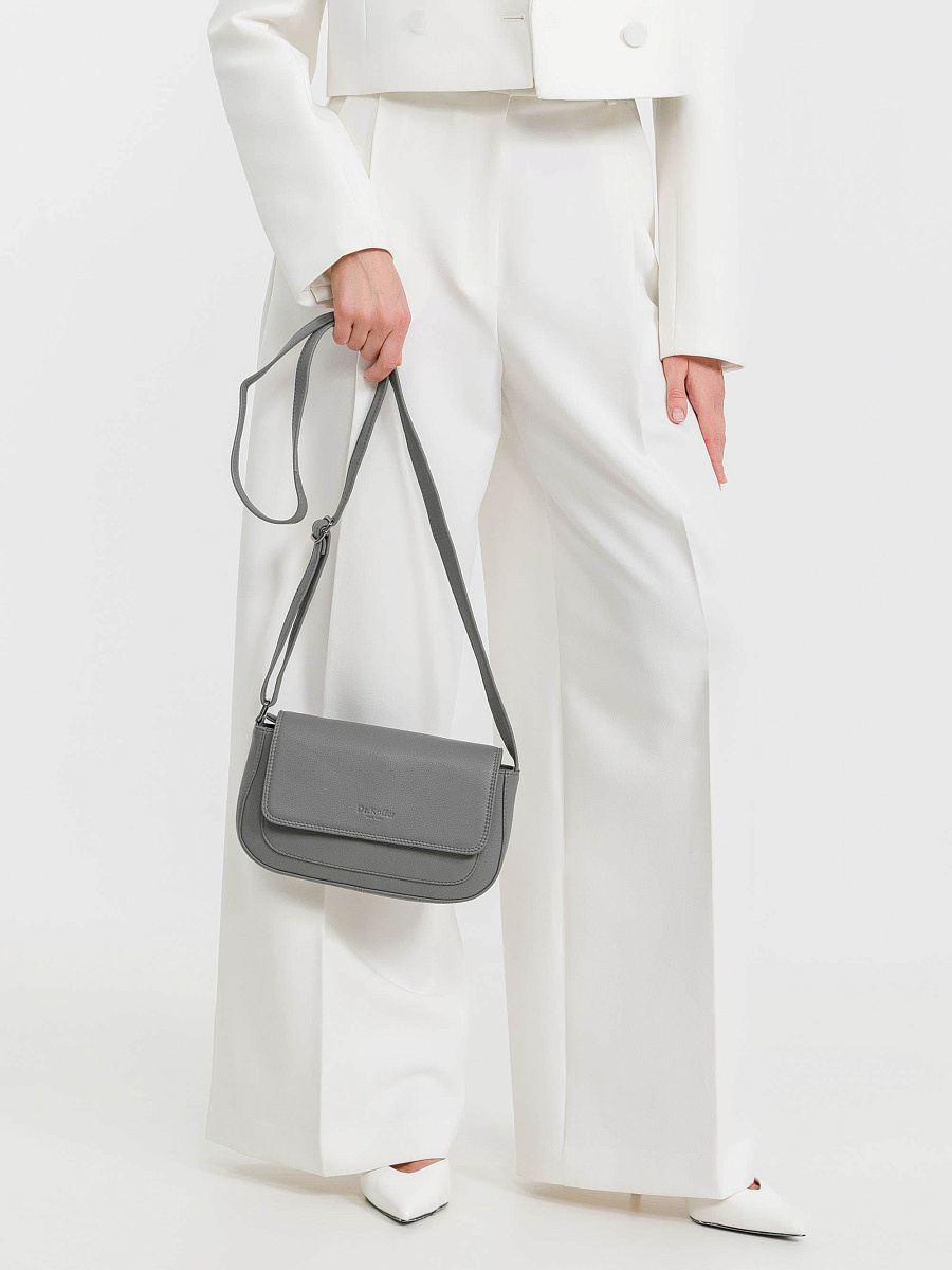 Женская сумка Dr.Koffer из натуральной кожи серая