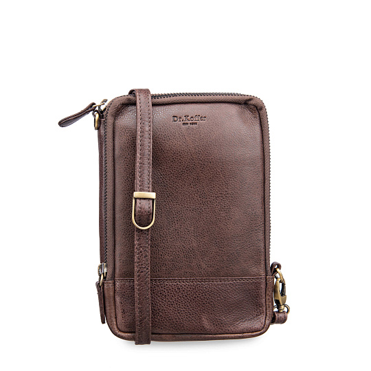 Сумка через плечо Dr.Koffer из натуральной кожи коричневая