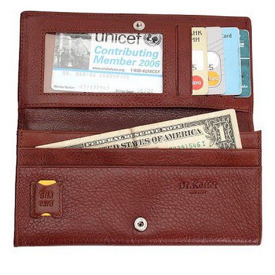 Кошелек Dr.Koffer из натуральной кожи светло-коричневый