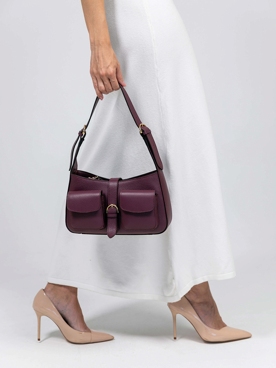 Женская сумка Dr.Koffer из натуральной кожи бордовая