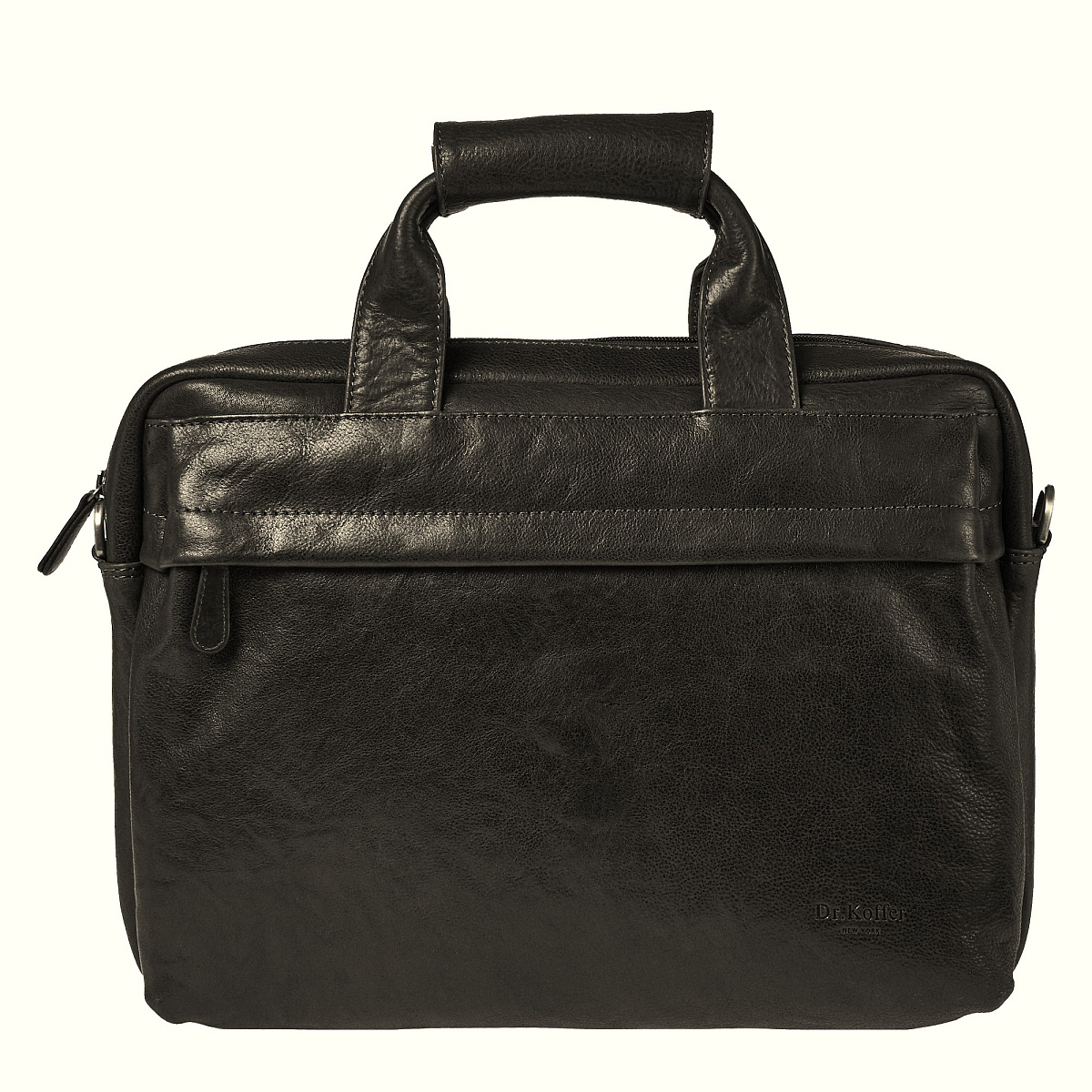 Деловая сумка Dr.Koffer из натуральной кожи черная