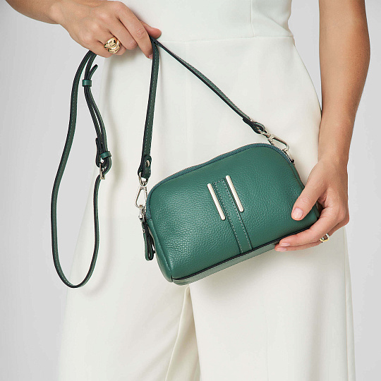 Женская сумка Dr. Koffer из натуральной кожи зеленая