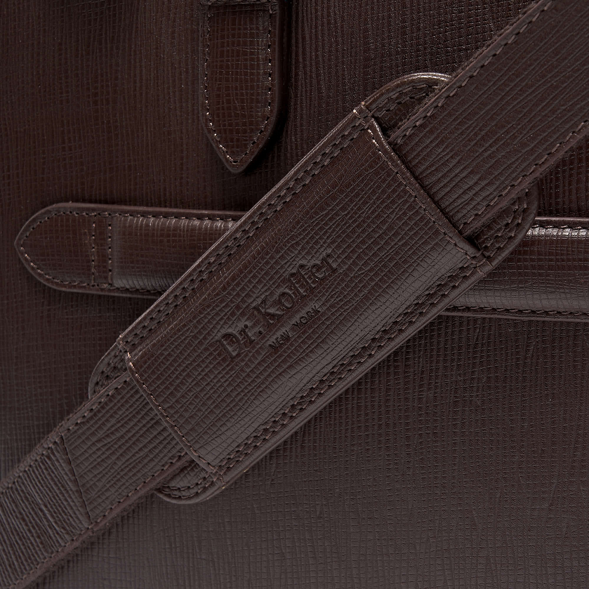 Деловая сумка Dr.Koffer из натуральной кожи темно-коричневая