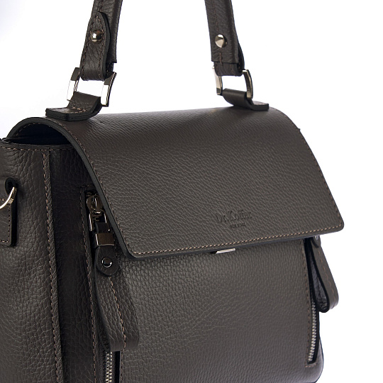 Женская сумка Dr. Koffer из натуральной кожи серая