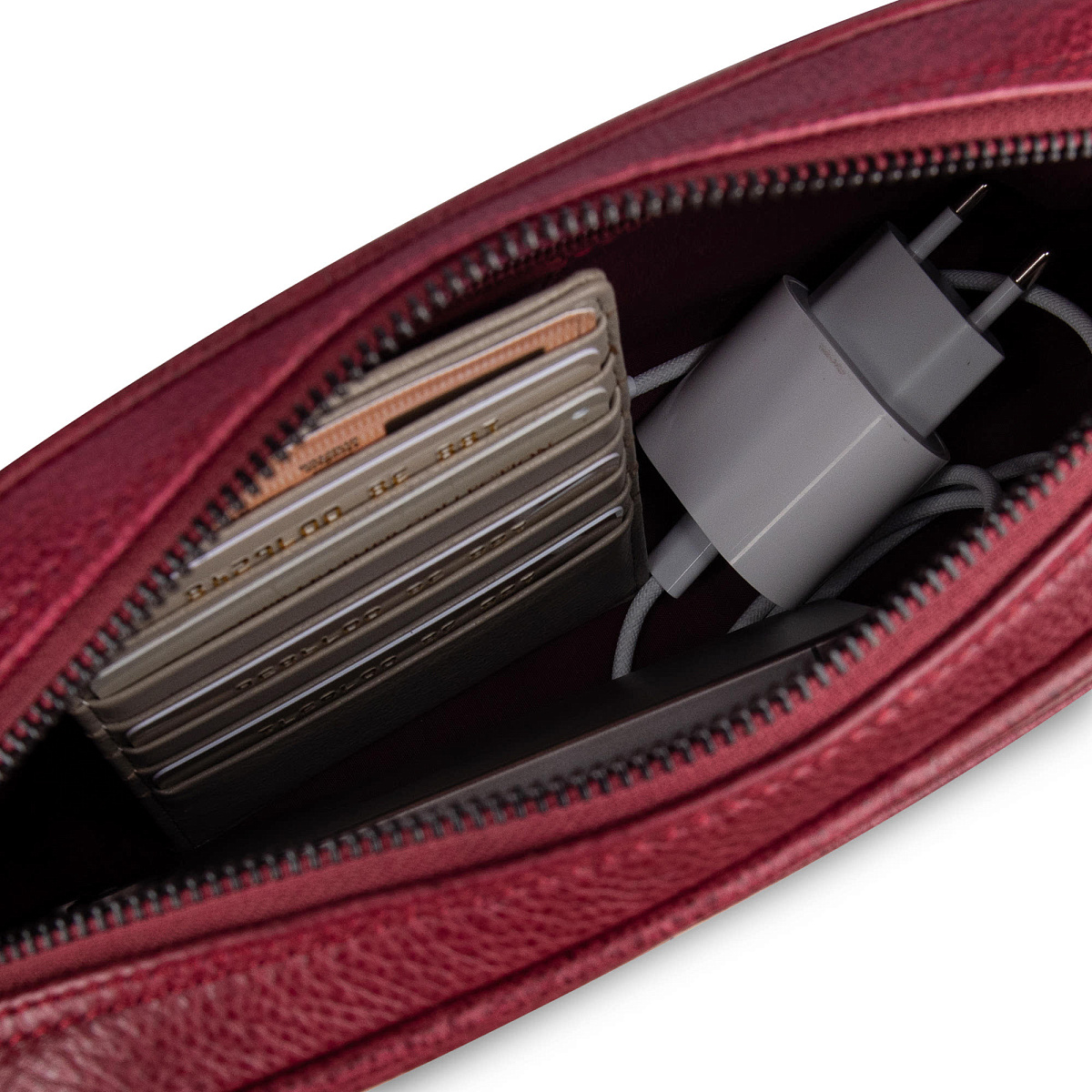 Сумка через плечо Dr.Koffer из натуральной кожи красная