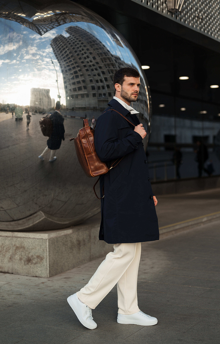 Рюкзак Dr.Koffer из натуральной кожи светло-коричневый