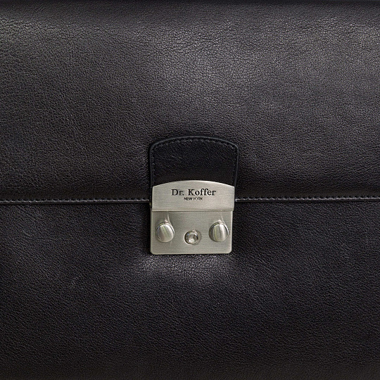 Портфель Dr.Koffer из натуральной кожи черный