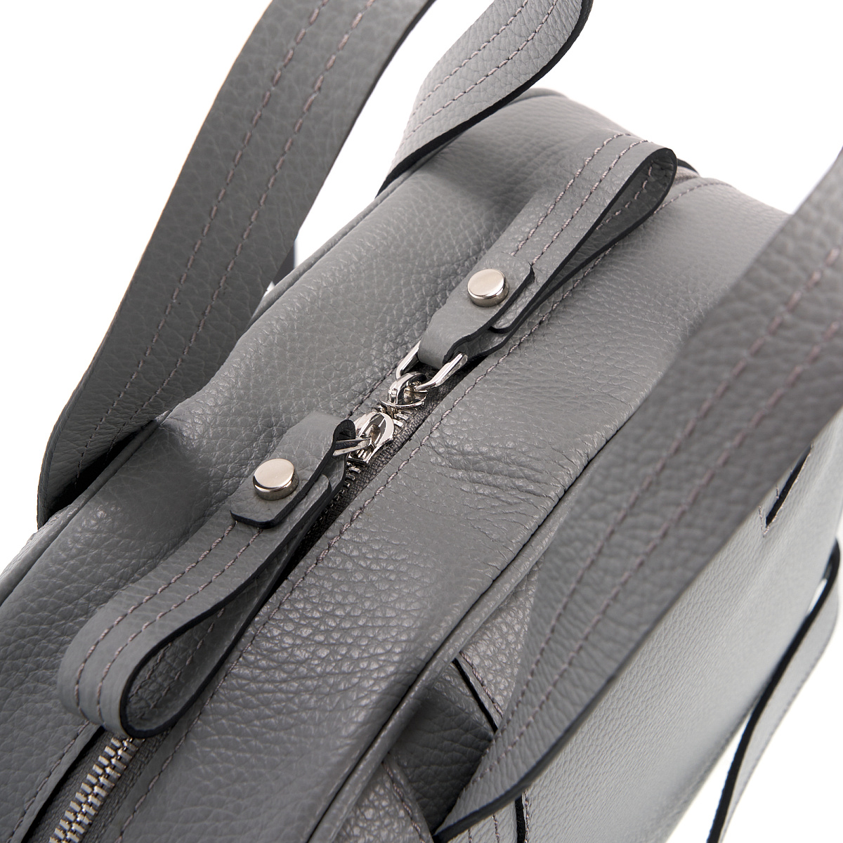 Женская сумка Dr. Koffer из натуральной кожи серебристая