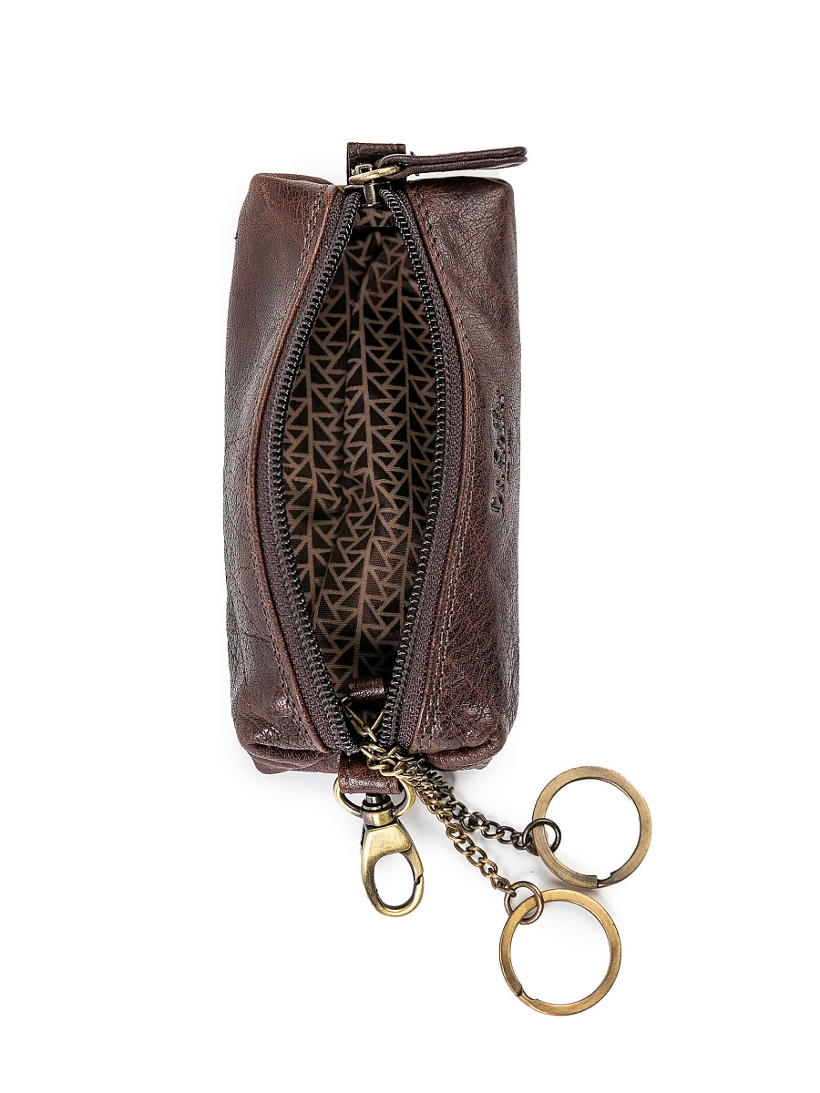 Ключница Dr. Koffer из натуральной кожи темно-коричневая