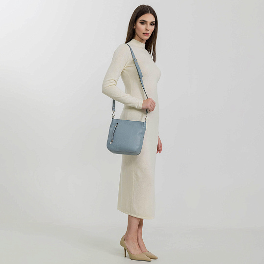 Женская сумка Dr. Koffer из натуральной кожи голубая