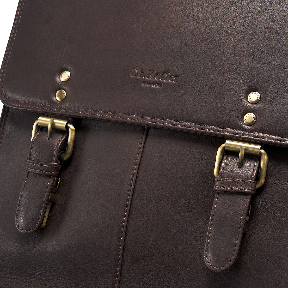 Сумка через плечо Dr.Koffer из натуральной кожи коричневая