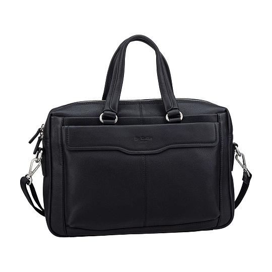 Деловая сумка Dr.Koffer из натуральной кожи черная