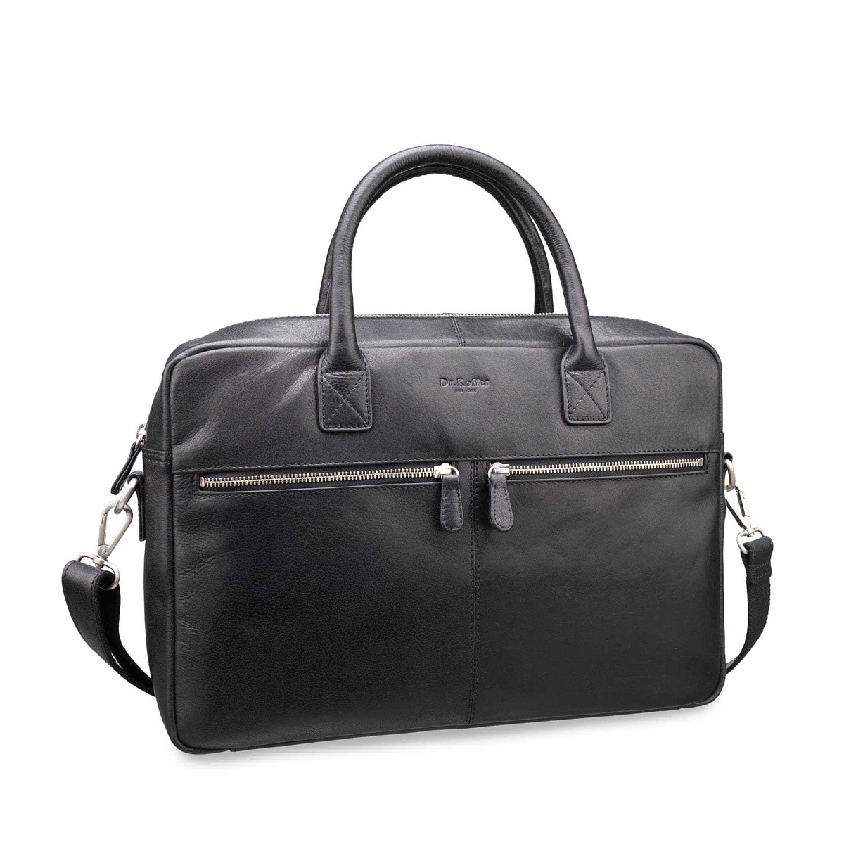 Деловая сумка Dr.Koffer из натуральной кожи черная