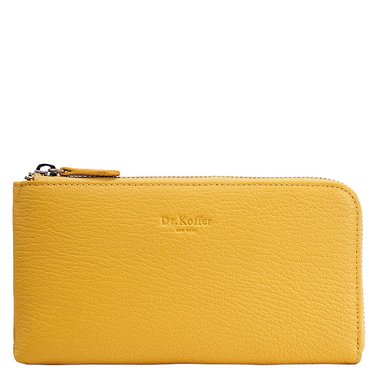Портмоне Dr.Koffer из натуральной кожи желтое